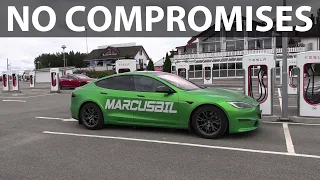 Tesla Model S Plaid range test in summer