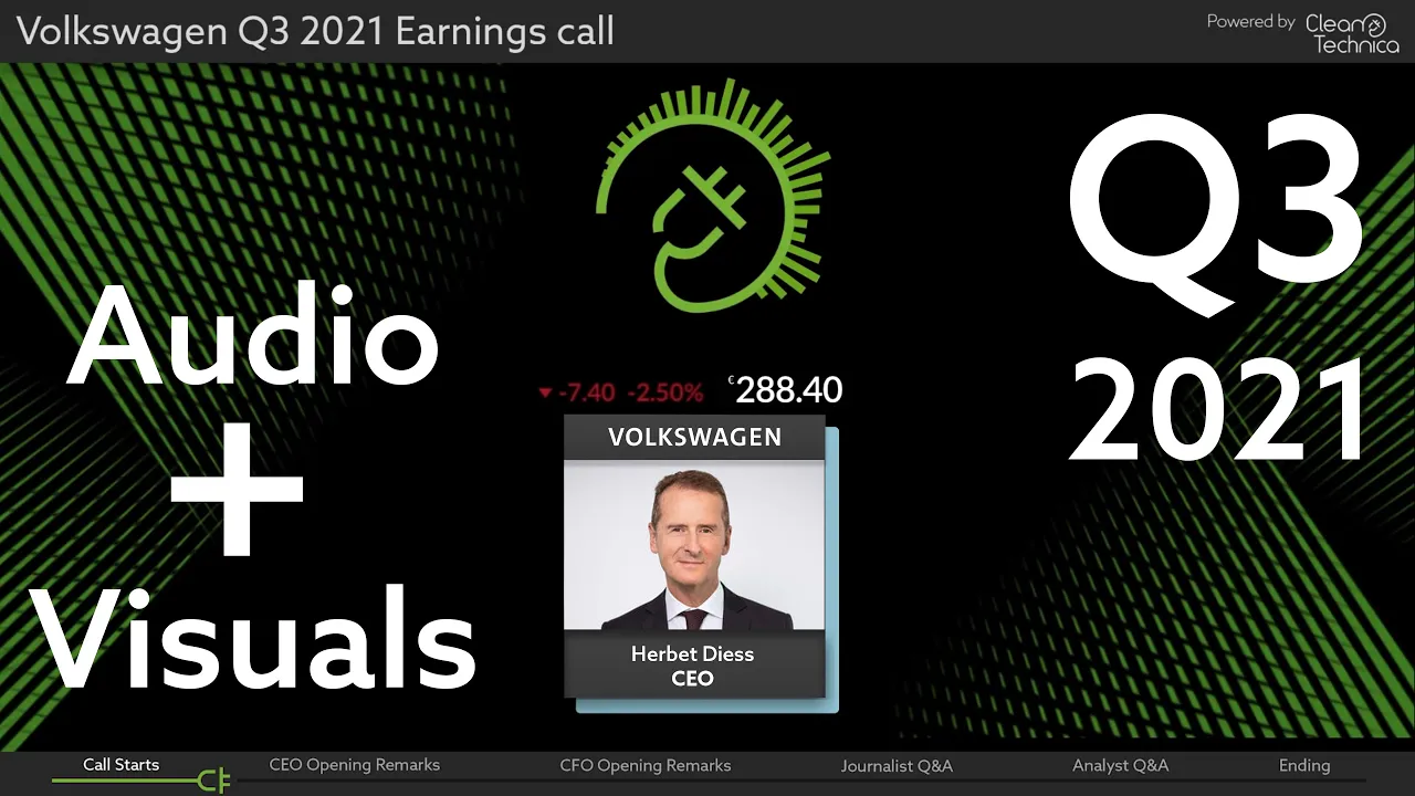 Volkswagen Q3 2021 Earnings Call