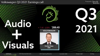 Volkswagen Q3 2021 Earnings Call