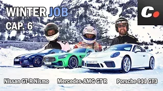 Mercedes-AMG GT R vs Nissan GT-R Nismo vs Porsche 911 GT3 | WINTER JOB Cap.6 | coches.net