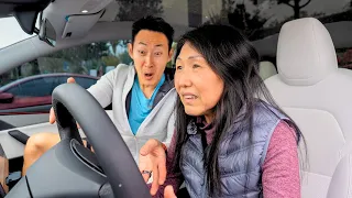 My Mom Tries Tesla FSD after a Close Call