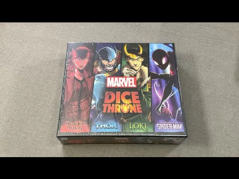 The Discriminating Gamer: Marvel Dice Throne: Scarlet Witch v. Thor v. Loki v. Spider-Man unboxing with Ray