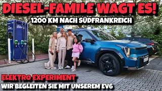 Diesel Familie wagt Urlaub im Elektroauto Kia EV9. Wir fahren mit dem Kia EV6 mit.