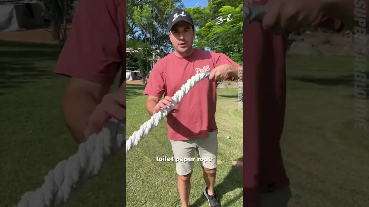 Towing a car using TOILET PAPER🤯