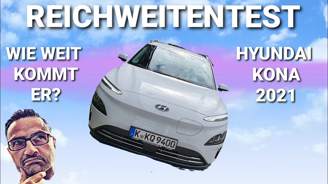 Elektroauto Reichweitentest Hyundai Kona 2021. Wie weit kommt er auf der Autobahn?