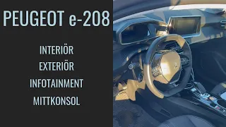 Peugeot e-208 Genomgång av interiör, exteriör, infotainment och mittkonsol | Elbilsmagasinet