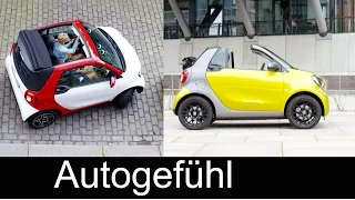 All-new Smart fortwo Cabriolet convertible exterior/interior roof mechanism prime red/green
