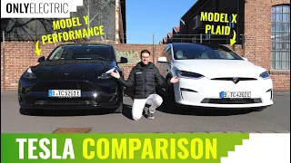 2023 Tesla Model Y vs Tesla Model X - Both with High Trims & Most Powerful Models !