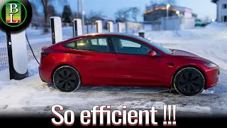 Tesla Model 3 LR RWD – 110 km/h (68mph) Range Test ❄️ Winter Country/City Mix