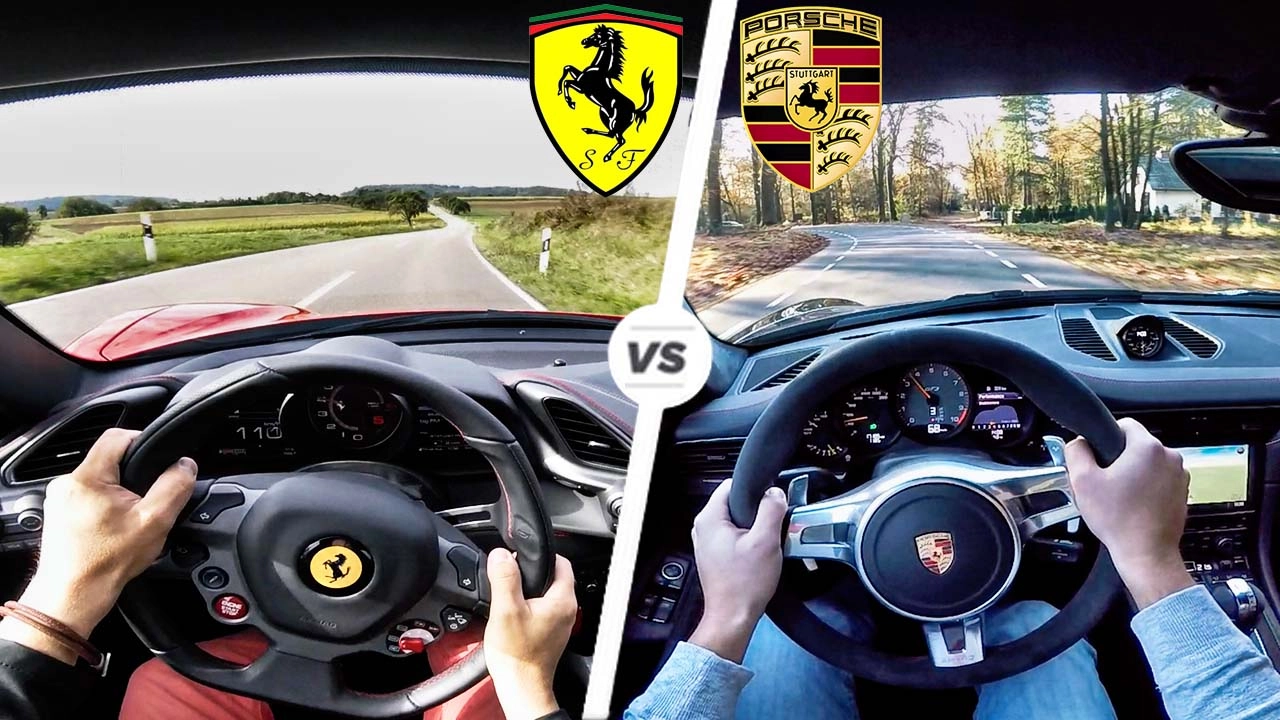 Ferrari 488 GTB vs Porsche 911 GT3 POV Test Drive & SOUND by AutoTopNL