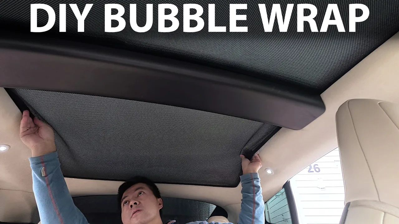 2013 Tesla Model S P85 Millennium Falcon DIY sunroof insulation to improve efficiency and comfort