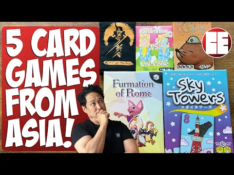 New Card Games From Asia! - Kiri ai The Duel, Furmation of Rome, Sky Towers, Mole Poker & Banana Boy