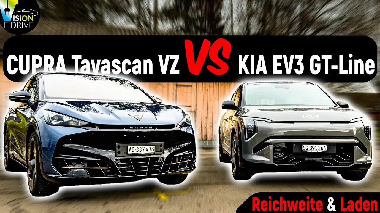 Das grosse Reichweiten und Ladeduell! KIA EV3 vs. Cupra Tavascan VZ