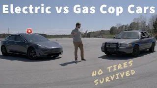 Should Police use EVs?  Tesla Model 3 vs Crown Vic Police Interceptor