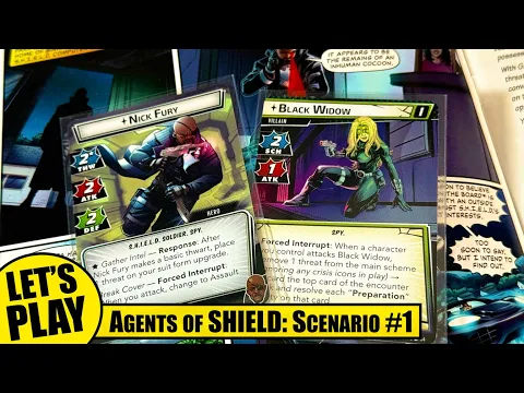 Marvel Champions Agents of SHIELD Scenario 1 - Solo Playthrough NICK FURY vs BLACK WIDOW
