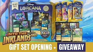 Into The Inklands Gift Set Box Opening Unboxing + GIVEAWAY - Disney Lorcana TCG