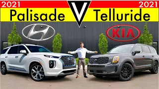 HOTTEST 3-ROW! -- 2021 Kia Telluride Nightfall vs. 2021 Hyundai Palisade: Comparison
