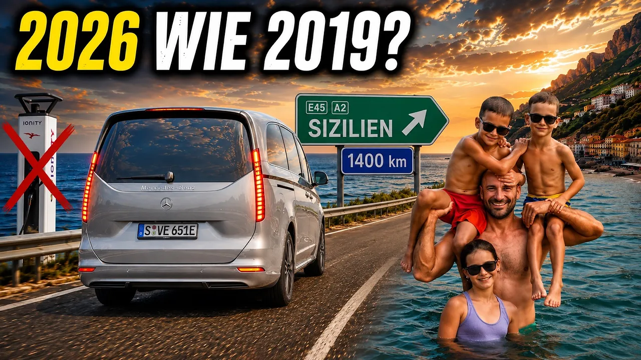 1.400km Elektrovan-Familienurlaub im Mercedes VLE: Immer noch nichts gelernt?