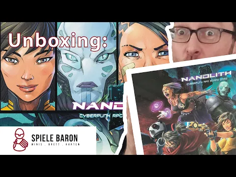 Unboxing Nanolith - Cyberpunkt RPG Brettspiel von Woodpecker Games