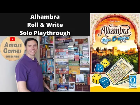 Alhambra: Roll and Write solo playthrough board game Queen Games * AmassGames * Dirk Kenn SdJ reboot