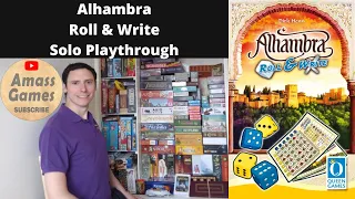 Alhambra: Roll and Write solo playthrough board game Queen Games * AmassGames * Dirk Kenn SdJ reboot
