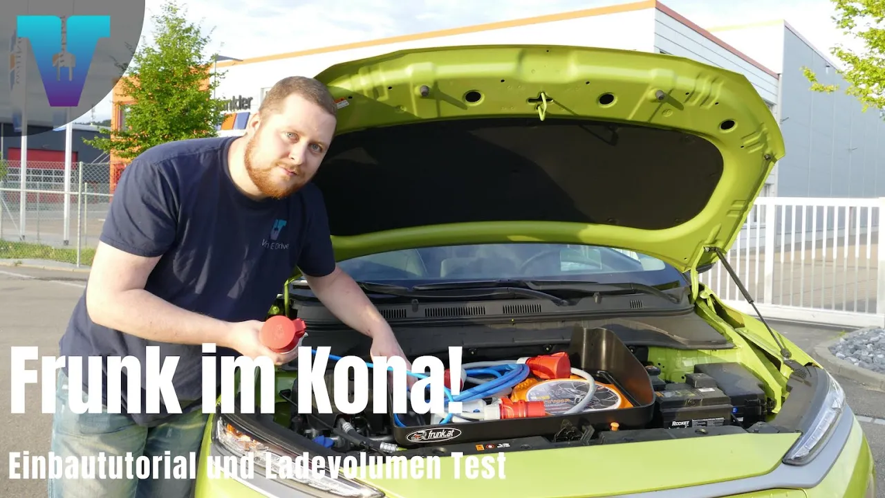 Frunk einbauen und Ladevolumen Test - Hyundai Kona Elektro [Deutsch] | Vision E Drive #16