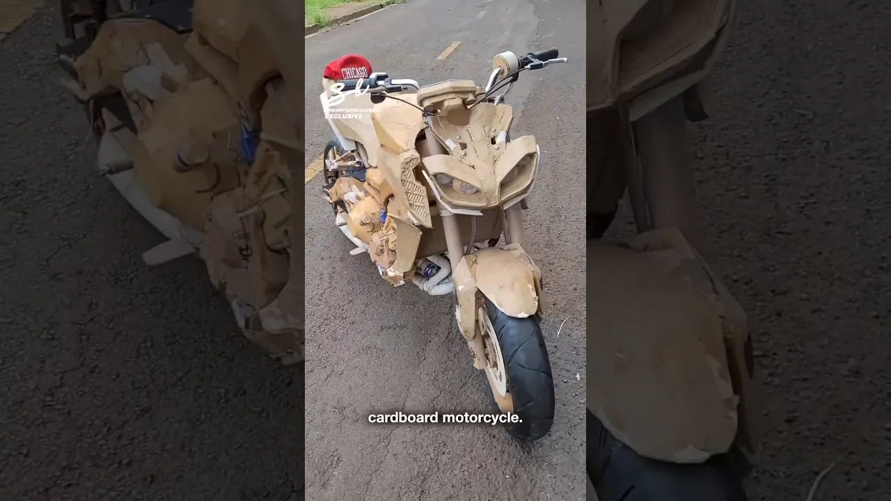 Just don't take it out in the rain...😅 #cardboard #motorbike #vehicles