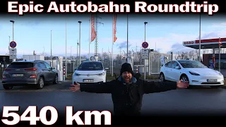 Kona vs Id.3 vs Model Y - Autobahn Roundtrip