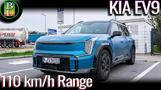Kia EV9 AWD GT line - 110 km/h (68mph) range test (Lost footage, sorry!)