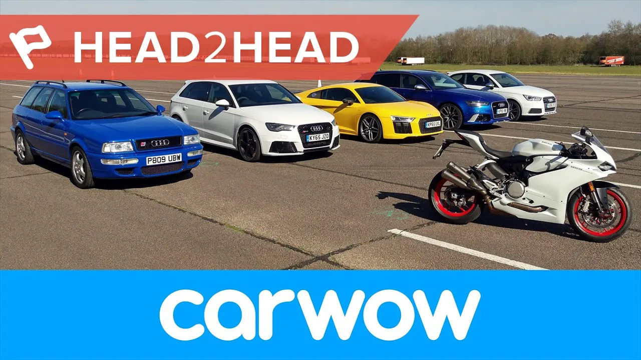Mega Audi Drag Race: R8 v RS6 v RS3 v S1 v RS2 v Ducati 2017 | Head2Head