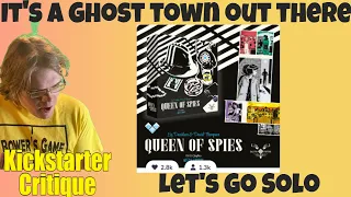Queen Of Spies - WW1 Solo Game (B+) Kickstarter Critique Review