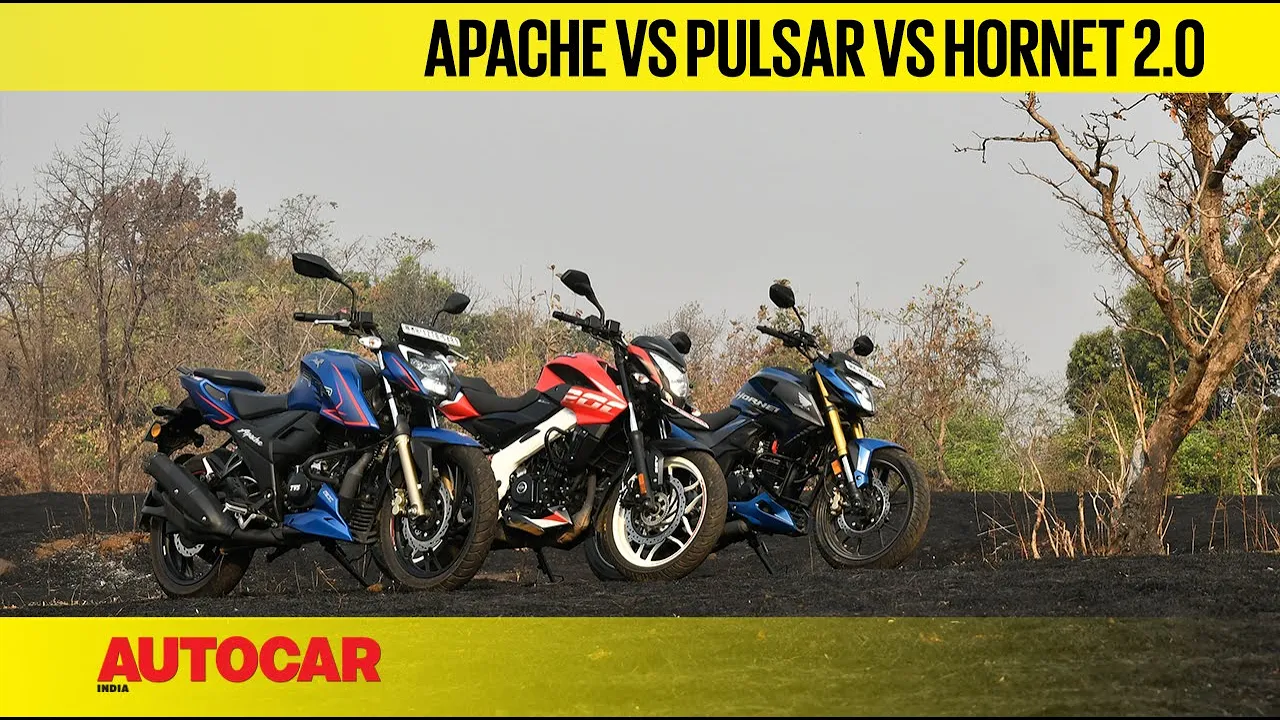 TVS Apache RTR 200 4V vs Bajaj Pulsar NS200 vs Honda Hornet 2.0 comparison | Autocar India