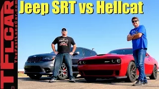 SRT vs SRT Drag Race: What's Faster a 2WD Hellcat or a 4WD Jeep?