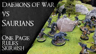 Daemons of War vs Saurians - One Page Rules Age of Fantasy Skirmish