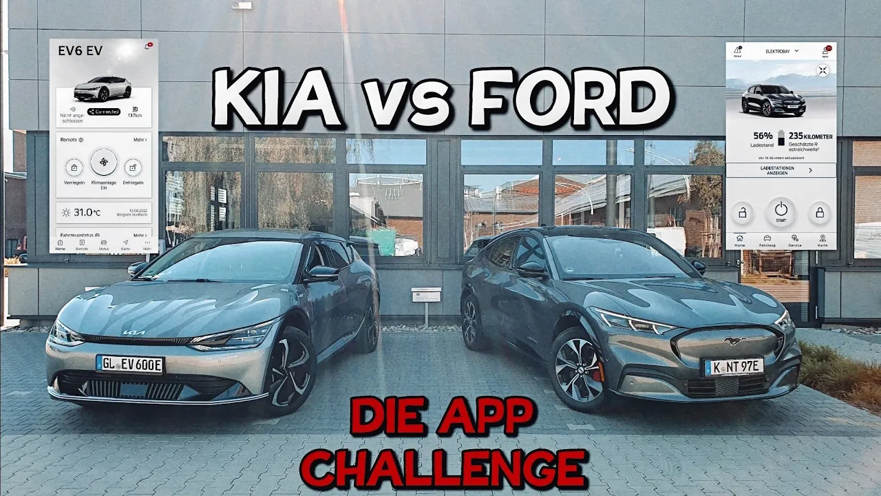 Kia EV6 vs. Ford Mustang Mach-E Elektroauto Apps im Alltagstest. #elektroauto #kiaev6 #mustangmache