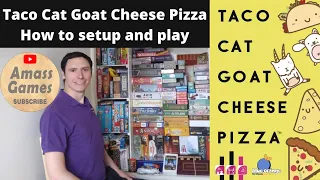 How to setup, play and unbox Taco Cat Goat Cheese Pizza board game Irish Snap by * AmassGames *