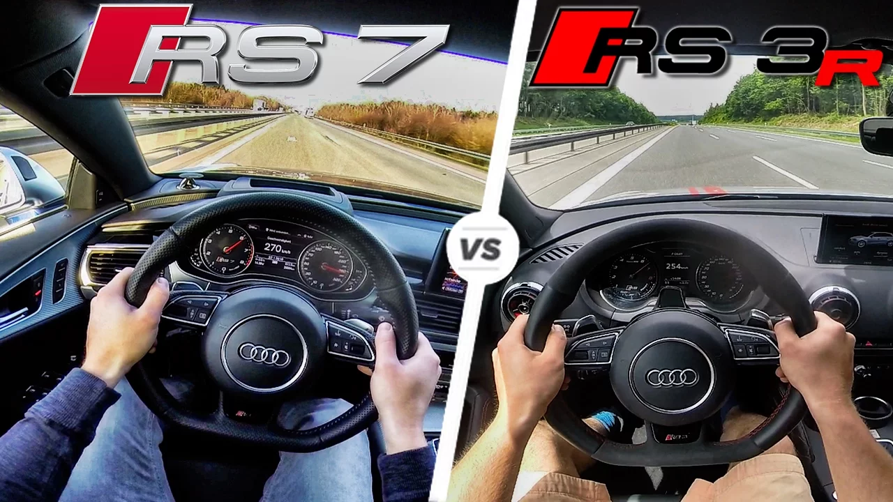 Audi RS7 vs Audi RS3 MTM Acceleration & POV Autobahn drive by AutoTopNL
