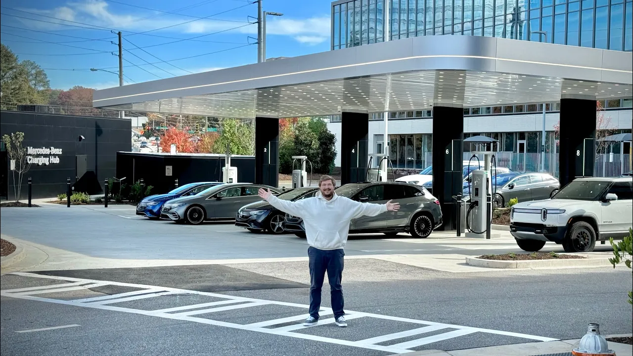 First Charge! Mercedes Public Charging Network Opens w/ Incredible Site - Full Tour, Specs, + Lounge