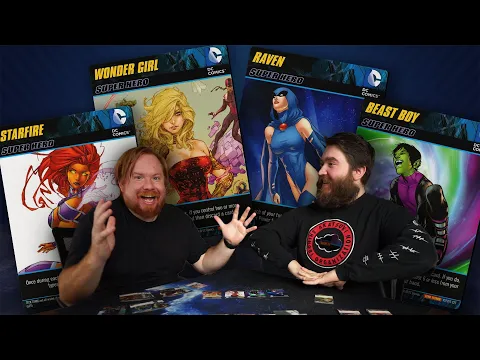 DC Deck Building Game Teen Titans GAMEPLAY || Raven/Beast Boy vs. Starfire/Wonder Girl