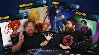 DC Deck Building Game Teen Titans GAMEPLAY || Raven/Beast Boy vs. Starfire/Wonder Girl