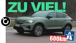 NUR 150km! Volvo C40 Langstreckentest im Winter bei -10 und +10°C