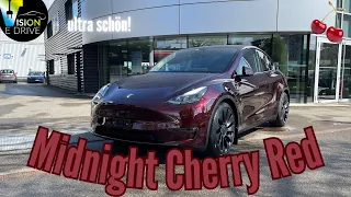 🍒MIDNIGHT CHERRY RED🍒 - Neue #tesla #modely Farbe inkl. CARPORN [Deutsch 4K] | Vision E Drive Nr.241
