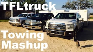 2015 Ford F-150 3.5L Turbo vs Chevy Silverado 6.2L vs Ram 5.7L HEMI Towing Mashup Review