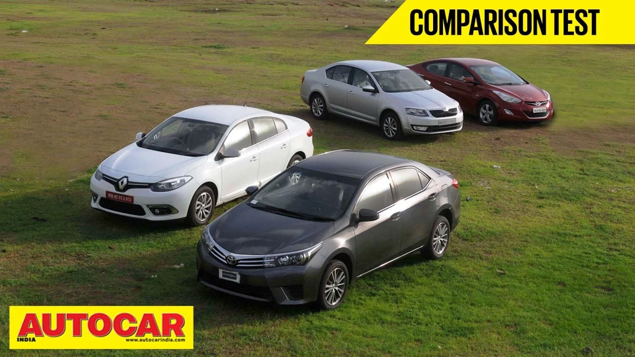 2014 Toyota Corolla vs Skoda Octavia vs Hyundai Elantra vs Renault Fluence | Comparison Test