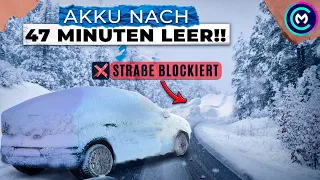 AKKU LEER! Hund + Kind 21 Stunden OHNE HEIZUNG im E-AUTO bei -20°