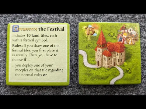 WHAT'S NEW Carcassonne The Festival Mini-Expansion, plus PLAYTHROUGH and RANKING