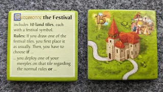 WHAT'S NEW Carcassonne The Festival Mini-Expansion, plus PLAYTHROUGH and RANKING