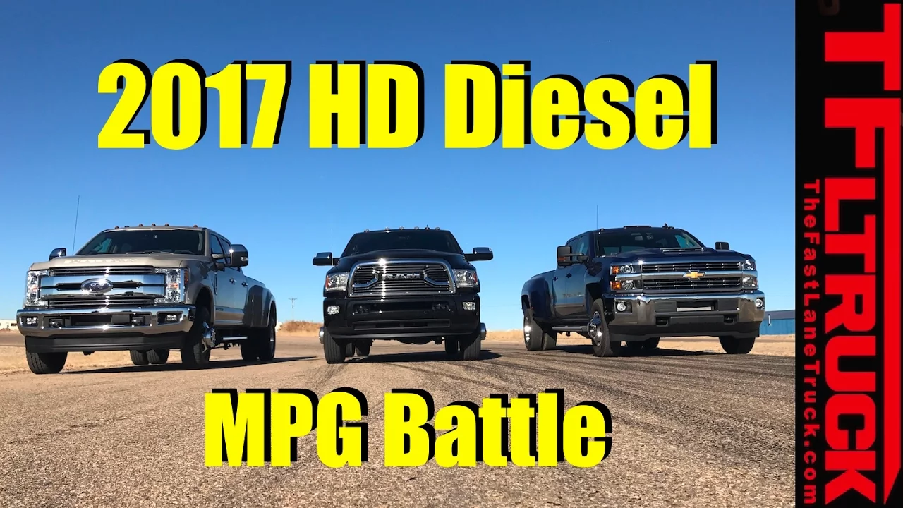 2017 Chevy HD vs Ford SD vs Ram HD Diesel 22,800 Lbs Towing MPG Review
