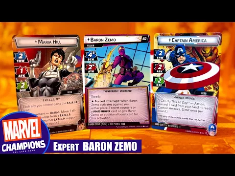 Marvel Champions | Expert Baron Zemo vs Maria Hill and Captain America