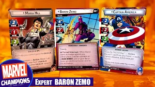 Marvel Champions | Expert Baron Zemo vs Maria Hill and Captain America
